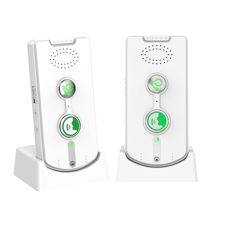 SmartTail 2 Way Intercom for Home Upgraded, Portable Wireless Intercom System for House with 5 Level Volume and Ringtones Adjustment Rechargeable for Hospital Hotel Office Business 2 Pack(White) - Image 1